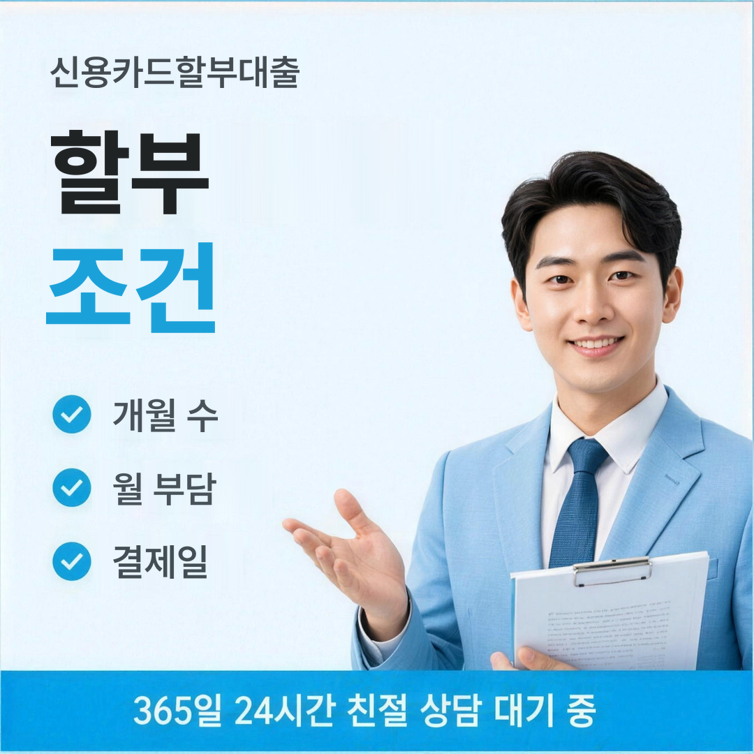 다음머니 신용카드할부대출 할부 조건 정리 안내 이미지
