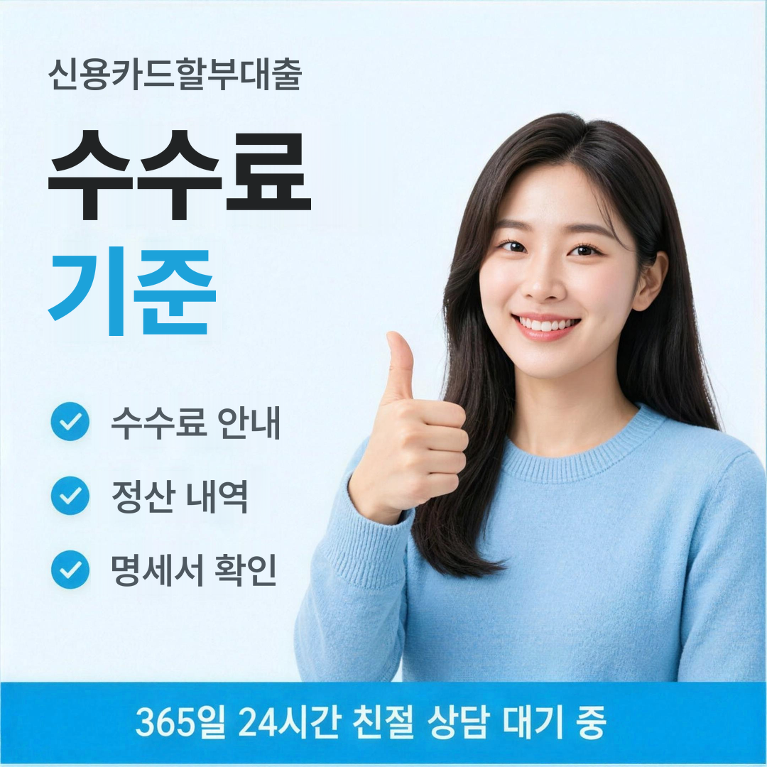 다음머니 신용카드할부대출 수수료 판단 기준 안내 이미지